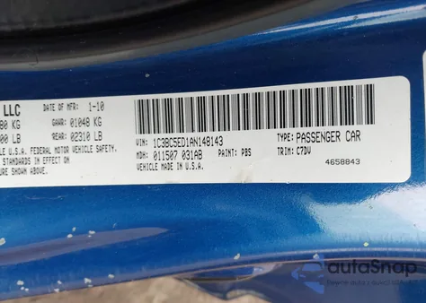 2010 Chrysler Sebring Touring from USA, damaged, VIN 1C3BC5ED1AN148143